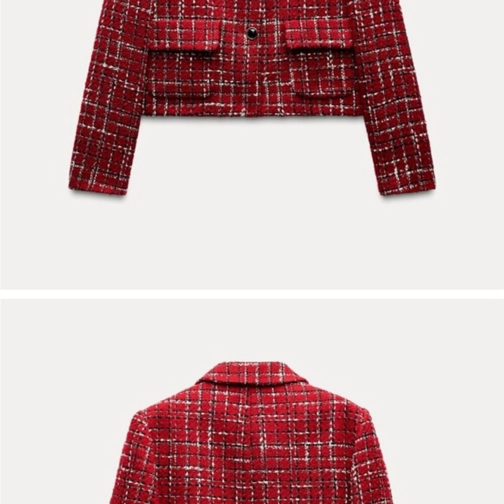 ZARA STRUCTURED SHOULDER PAD JACKET and shorts set 3  pieces 💣💣💣🧨🧨 - Picture 2 of 4